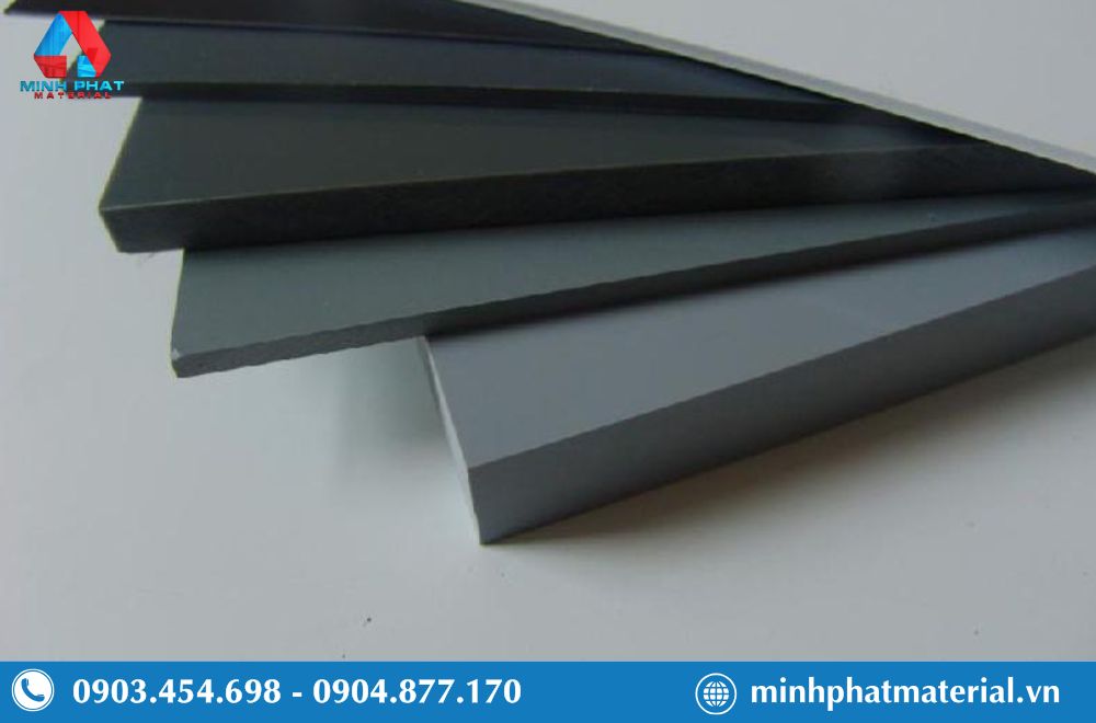 Tấm nhựa PVC màu ghi xám được sản xuất từ Polyvinyl Clorua
